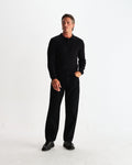 wax london men's Oban - Black Diamond Stripe Knitted Polo