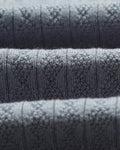 wax london men's Oban - Grey Blue Diamond Stripe Knitted Polo