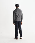 wax london men's Oban - Grey Marl Diamond Stripe Knitted Polo
