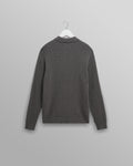 wax london men's Oban - Grey Marl Diamond Stripe Knitted Polo
