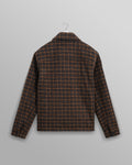 wax london men's Osier - Navy And Brown Drawn Check Jacket
