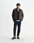 wax london men's Osier - Navy And Brown Drawn Check Jacket