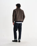 wax london men's Osier - Navy And Brown Drawn Check Jacket