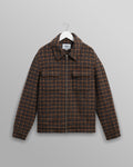 wax london men's Osier - Navy And Brown Drawn Check Jacket