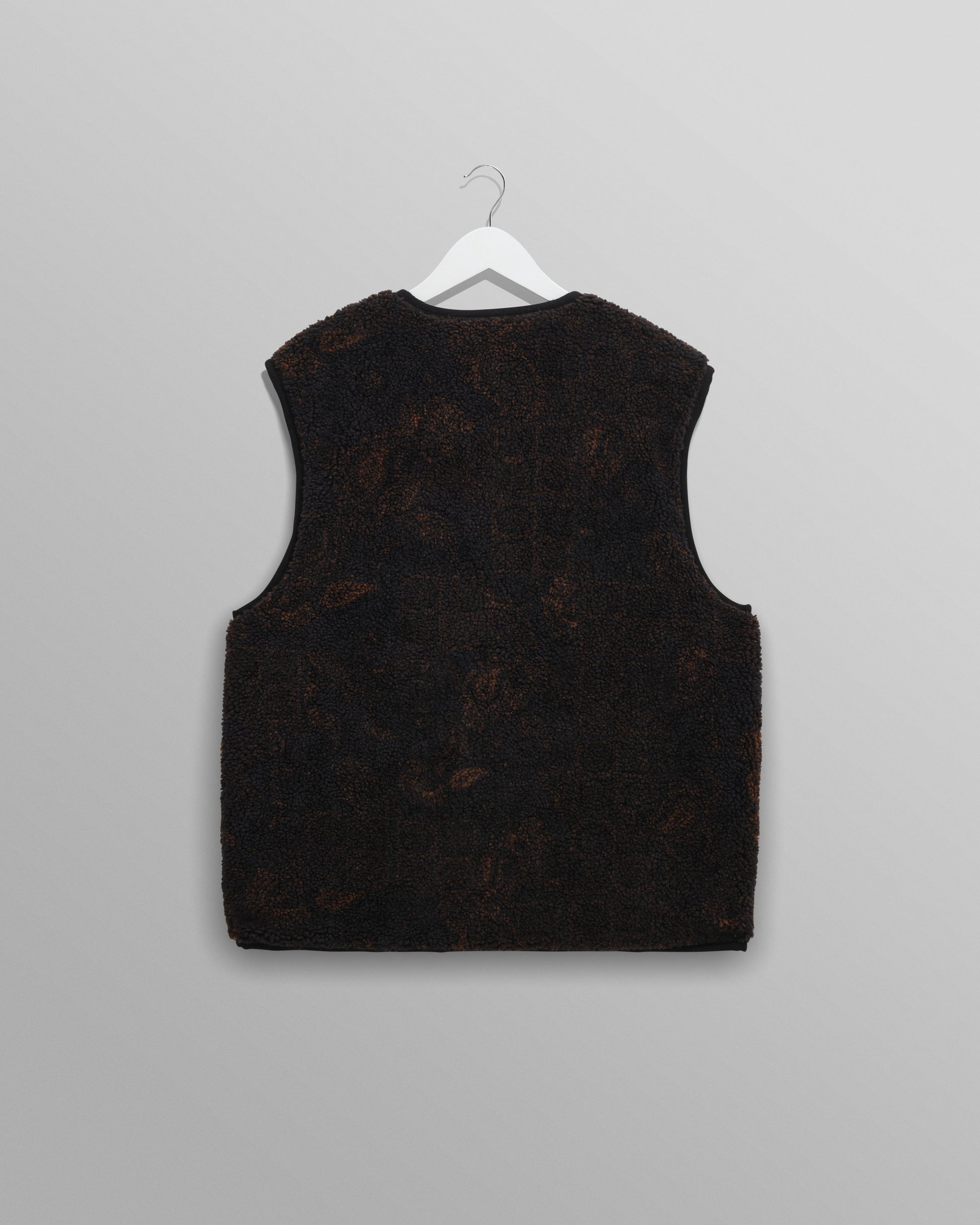 wax london men's Paragon - Black And Brown Reversible Paisley Borg Gilet