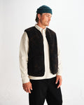 wax london men's Paragon - Black And Brown Reversible Paisley Borg Gilet