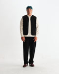 wax london men's Paragon - Black And Brown Reversible Paisley Borg Gilet
