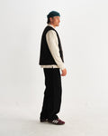 wax london men's Paragon - Black And Brown Reversible Paisley Borg Gilet