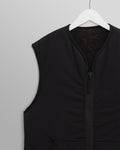 wax london men's Paragon - Black And Brown Reversible Paisley Borg Gilet
