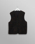 wax london men's Paragon - Black And Brown Reversible Paisley Borg Gilet