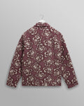 wax london men's Park - Burgundy And Ecru Floral Jacquard Jacket