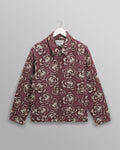 wax london men's Park - Burgundy And Ecru Floral Jacquard Jacket