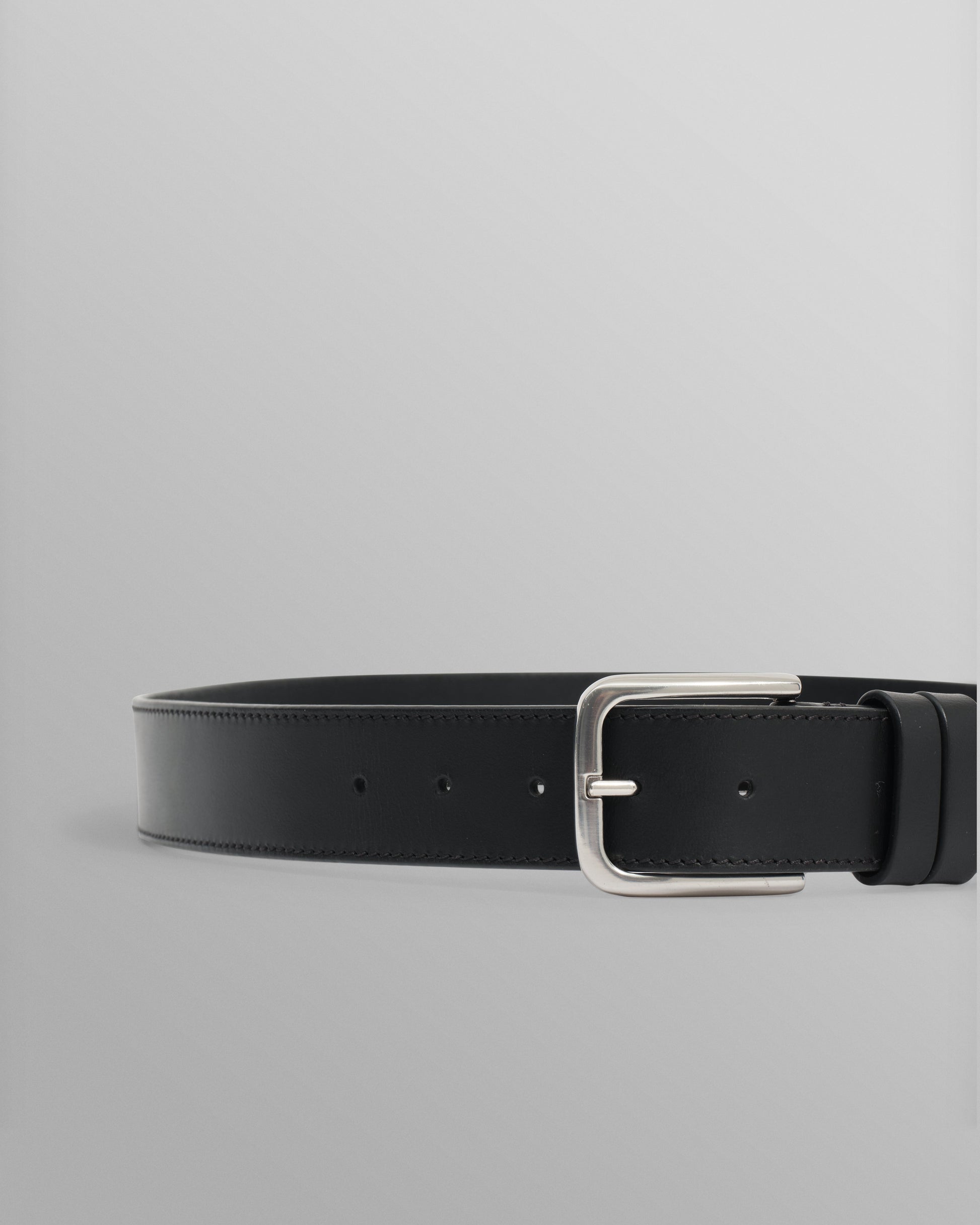 wax london men's Paton - Black Leather Belt