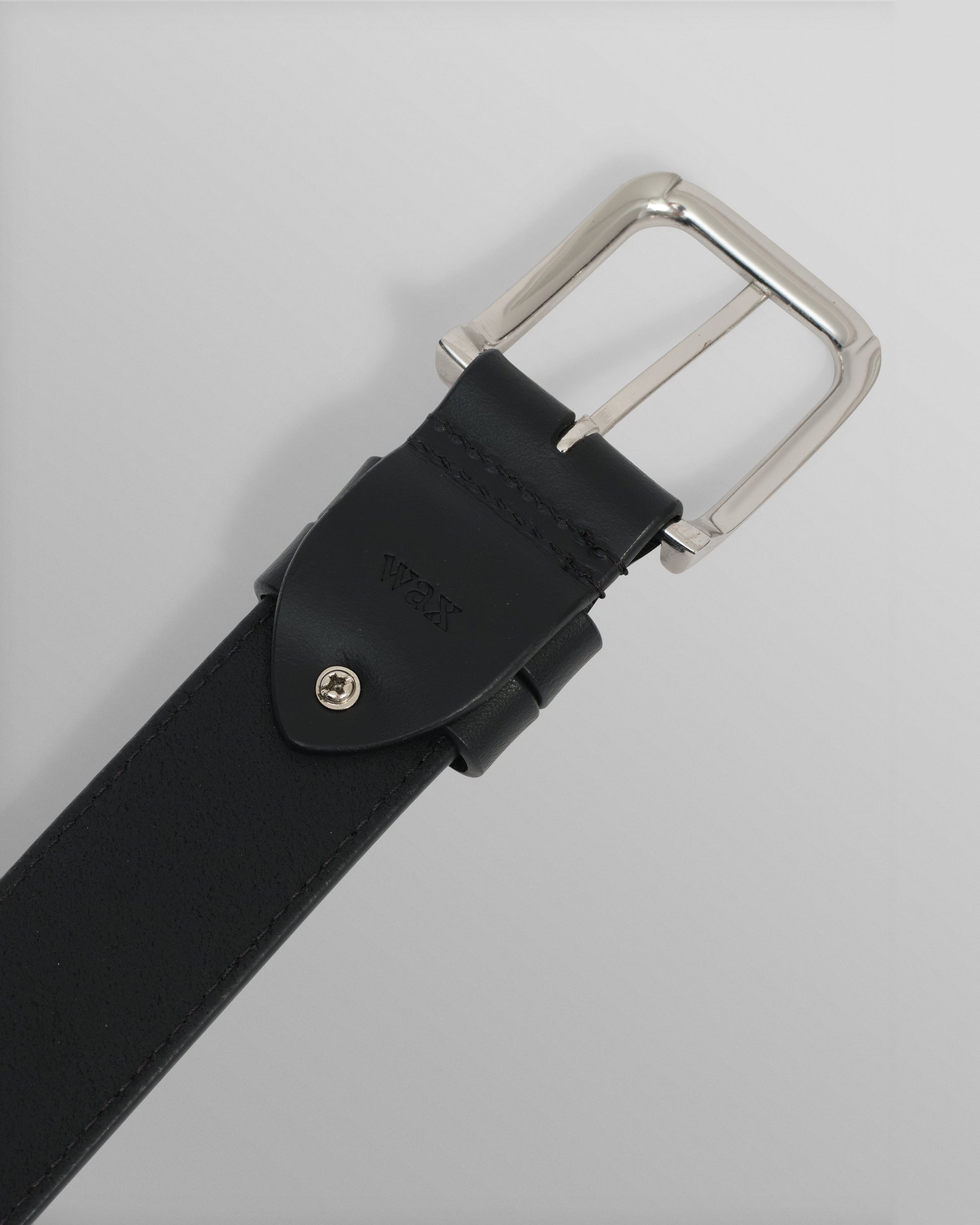 wax london men's Paton - Black Leather Belt