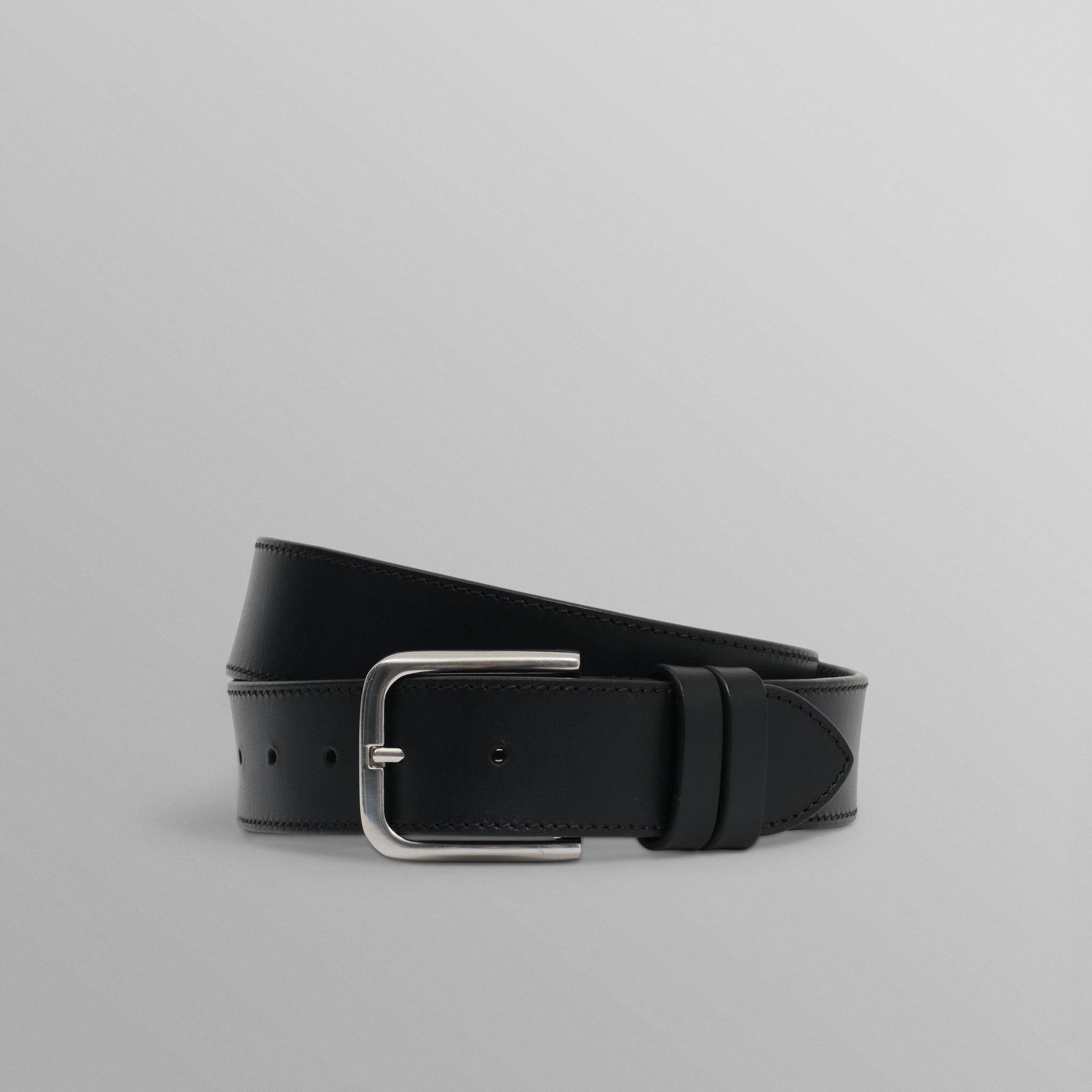 wax london men's Paton - Black Leather Belt