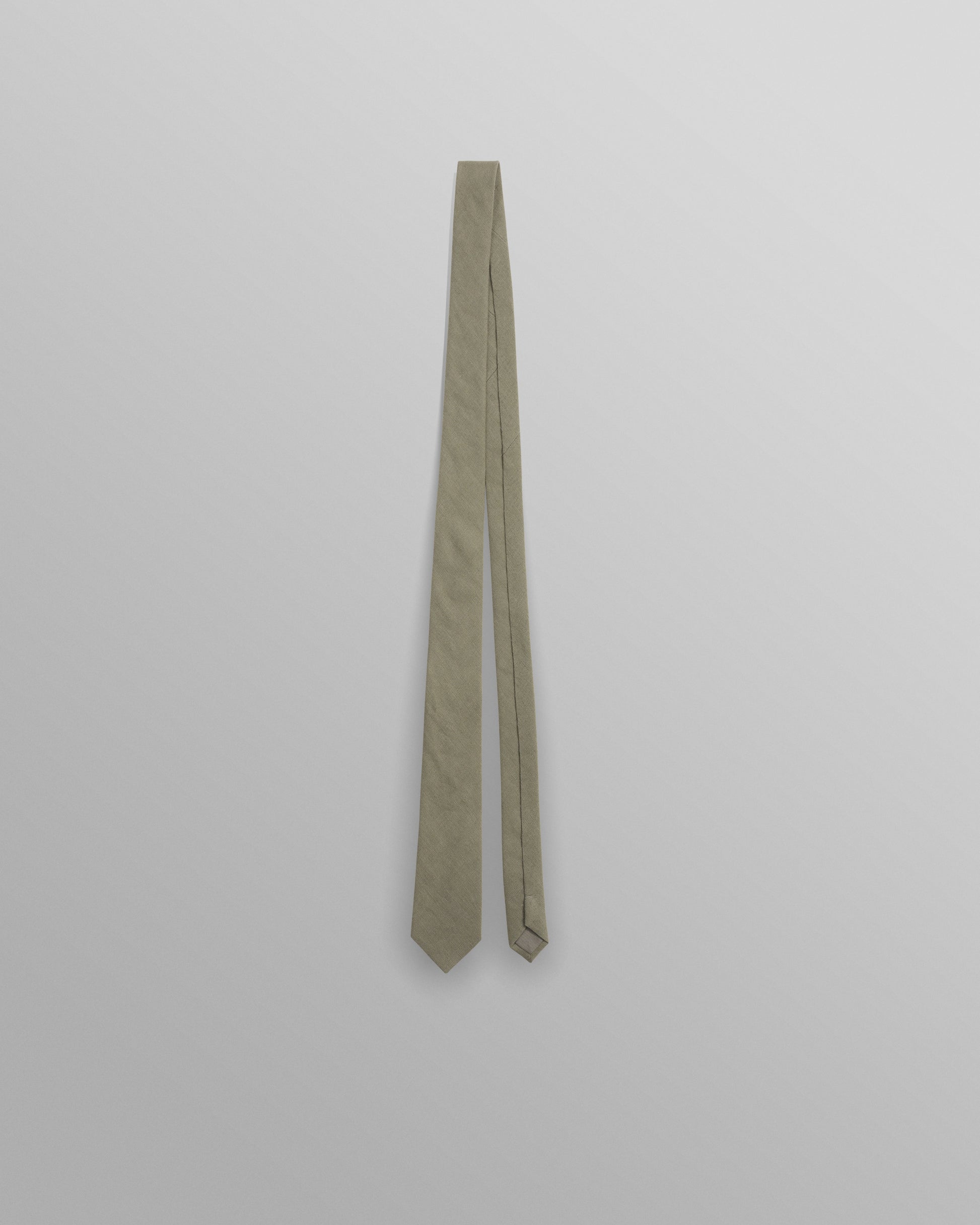 wax london men's Pavillion - Khaki Linen Tie