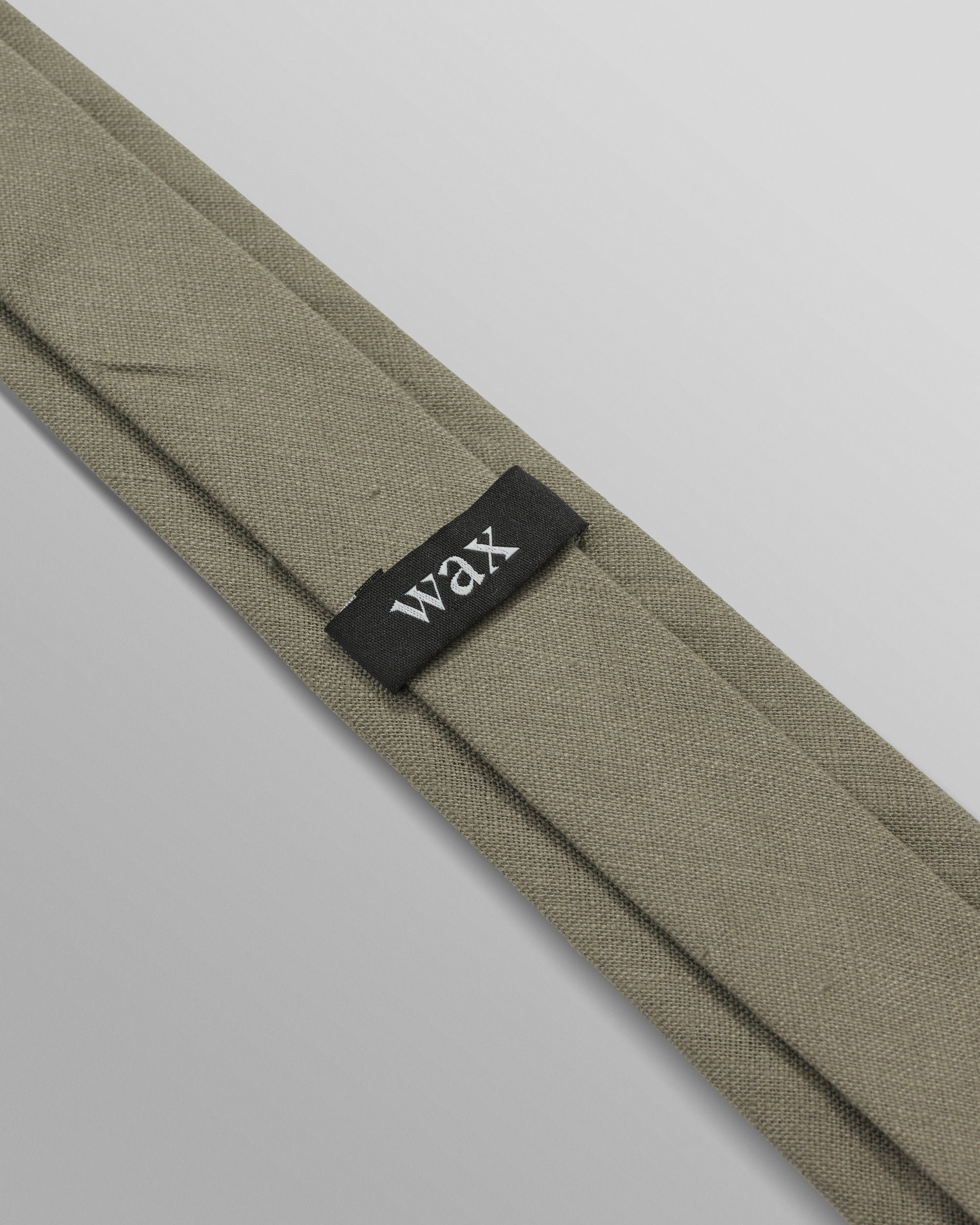 wax london men's Pavillion - Khaki Linen Tie