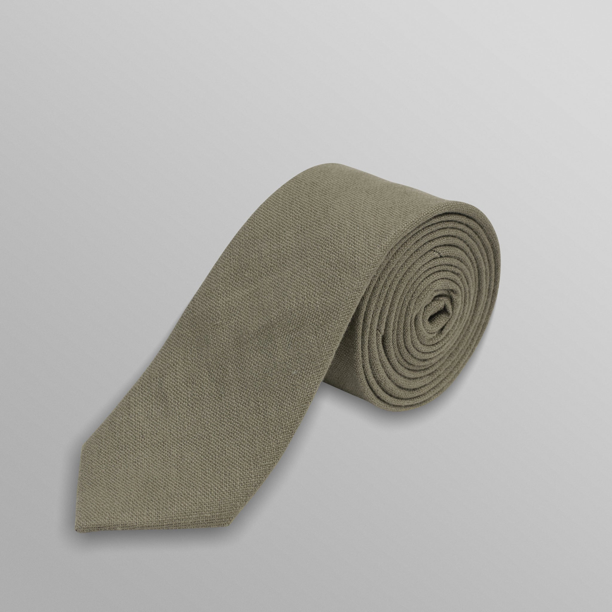 wax london men's Pavillion - Khaki Linen Tie