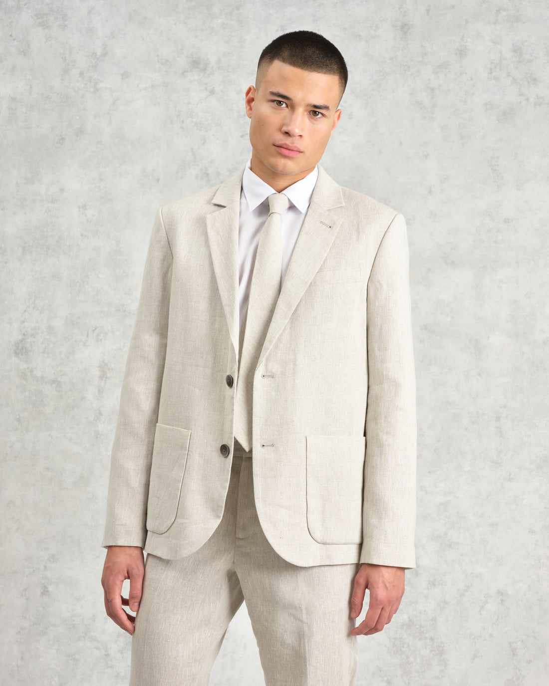 wax london men's Pavillion - Natural Linen Tie