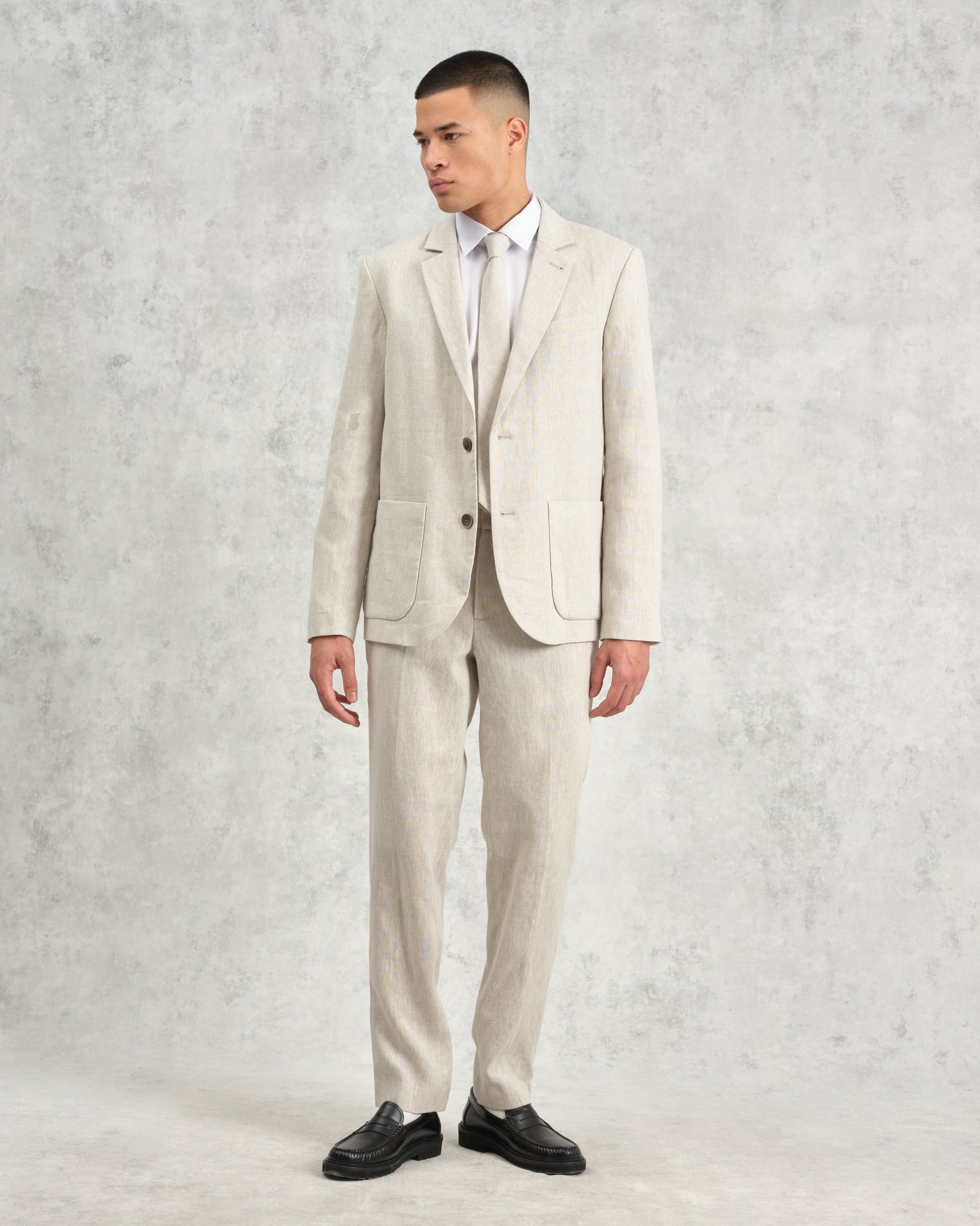 wax london men's Pavillion - Natural Linen Tie