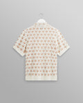 wax london men's Porto - Ecru Splash Crochet Shirt