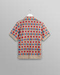 wax london men's Porto - Multicolour Splash Crochet Shirt