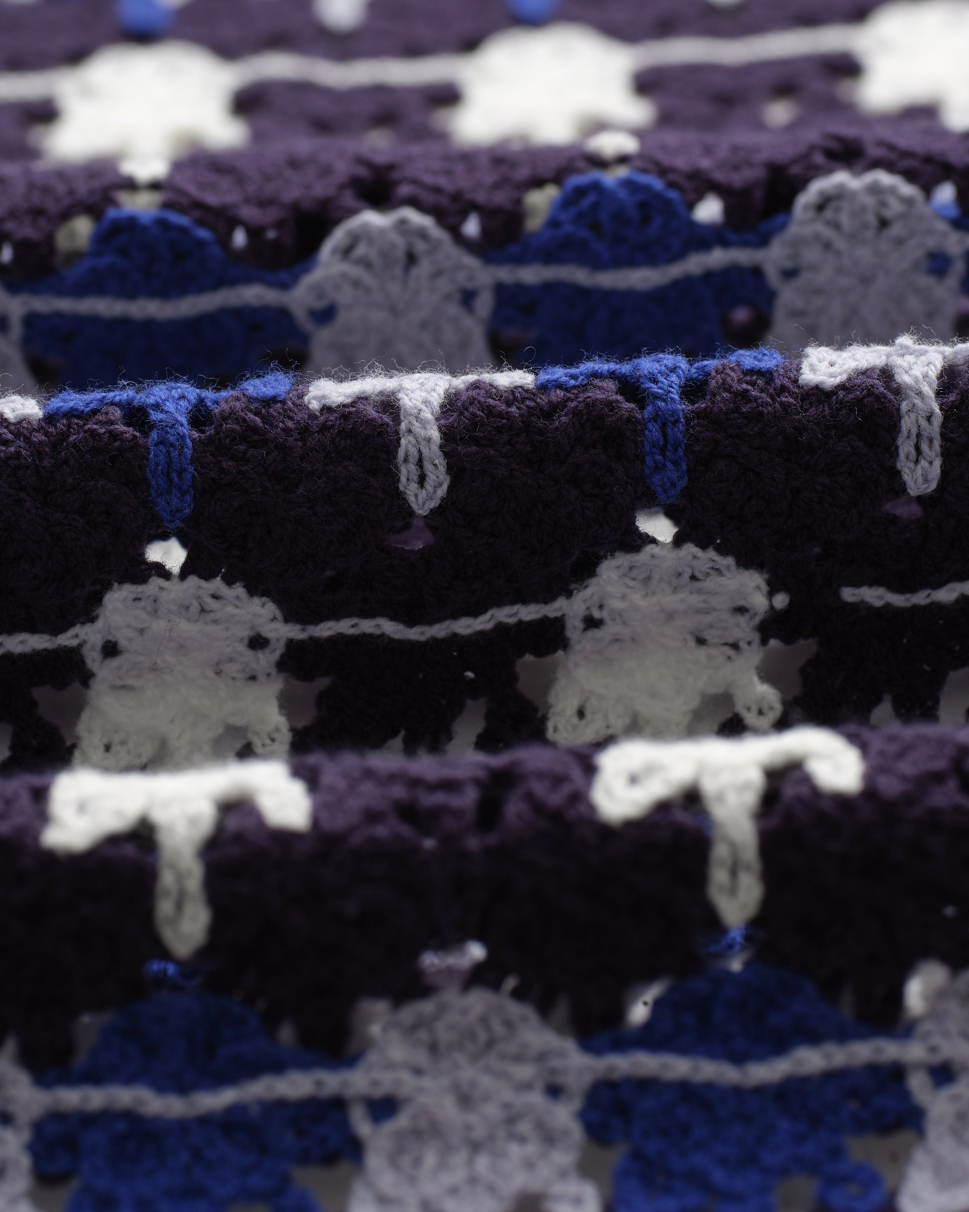wax london men's Porto - Navy Splash Crochet Knitted Polo Shirt