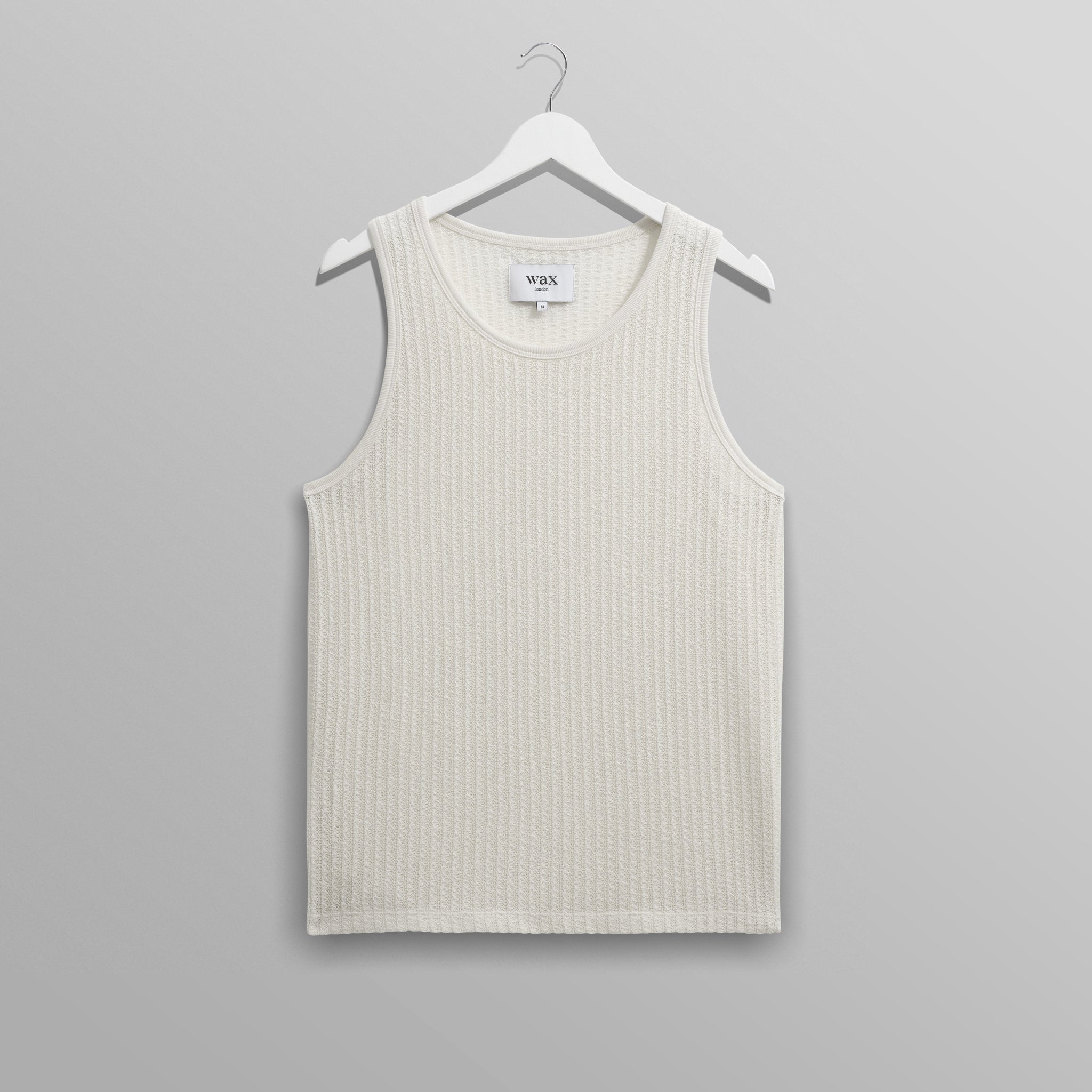 wax london men's Prim - Ecru Open Knit Vest
