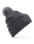 Beechfield Snowstar® Patch Beanie | Unisex | Pom-Pom | Soft Touch | 8 Colours | One Size - Hat - Logo Free Clothing