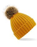 Beechfield Faux Fur Pop Pom Chunky Beanie | Unisex | Removable Pom-Pom | 9 Colours | One Size - Hat - Logo Free Clothing