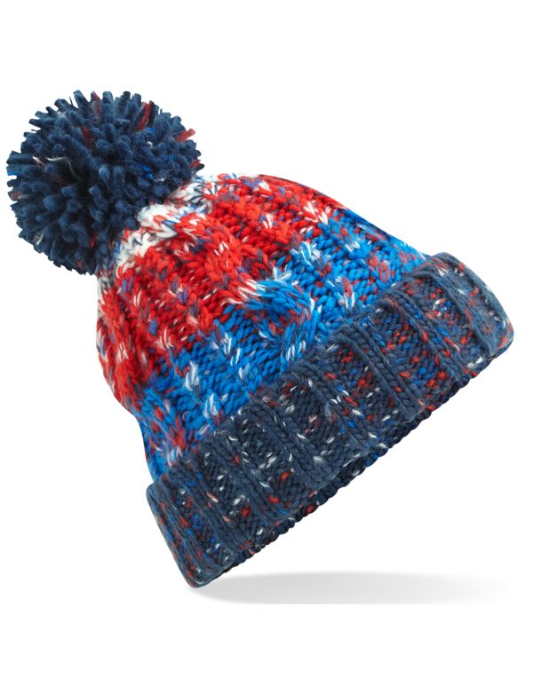 Beechfield Corkscrew Pom Pom Beanie | Unisex | Heavyweight Cable Knit | 15 Colours | One Size - Hat - Logo Free Clothing