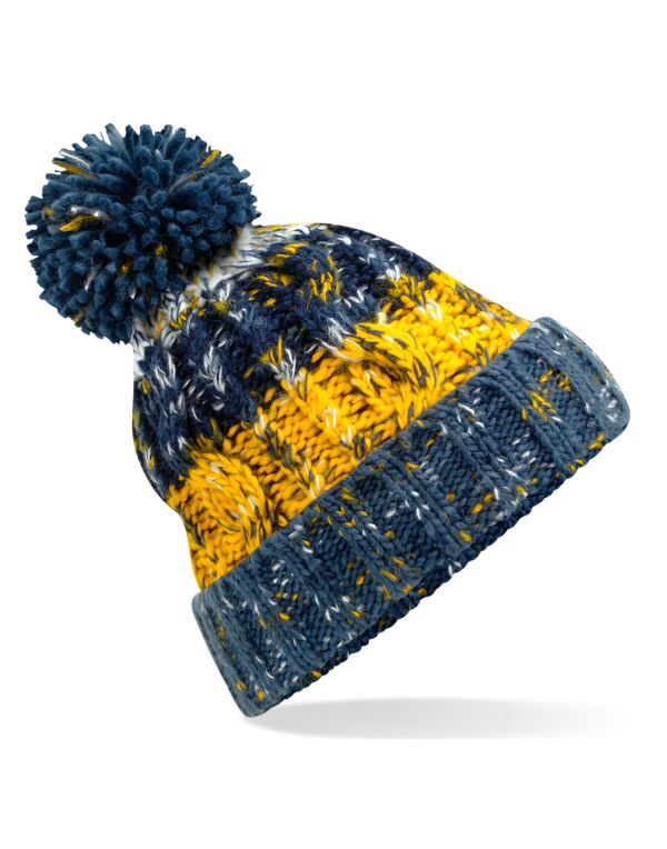Beechfield Corkscrew Pom Pom Beanie | Unisex | Heavyweight Cable Knit | 15 Colours | One Size - Hat - Logo Free Clothing