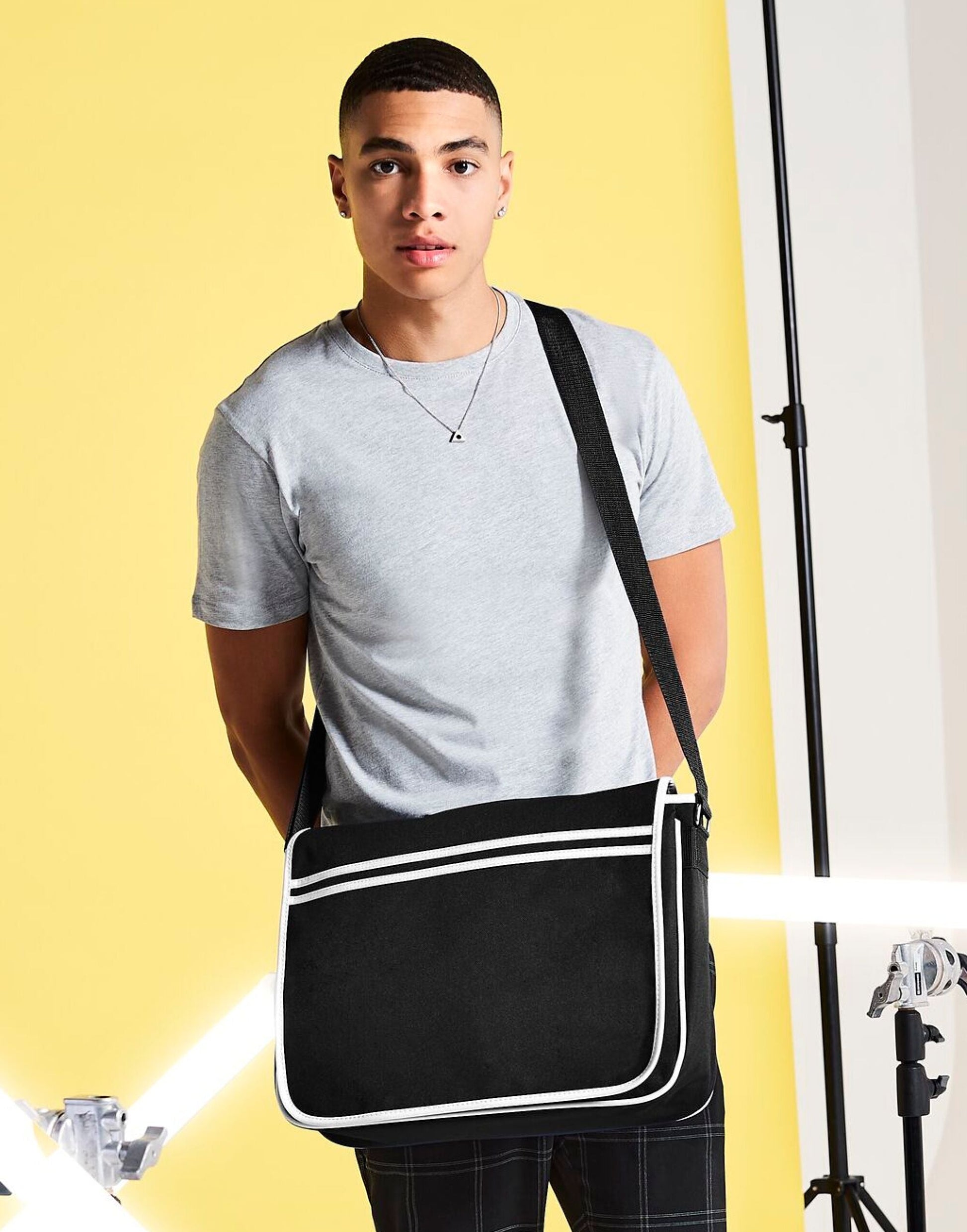 BagBase | Retro Messenger Bag | Logo Free Clothing
