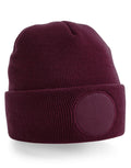 Beechfield Circular Patch Beanie | Unisex | Double Knit | Cuffed | 8 Colours | One Size - Hat - Logo Free Clothing