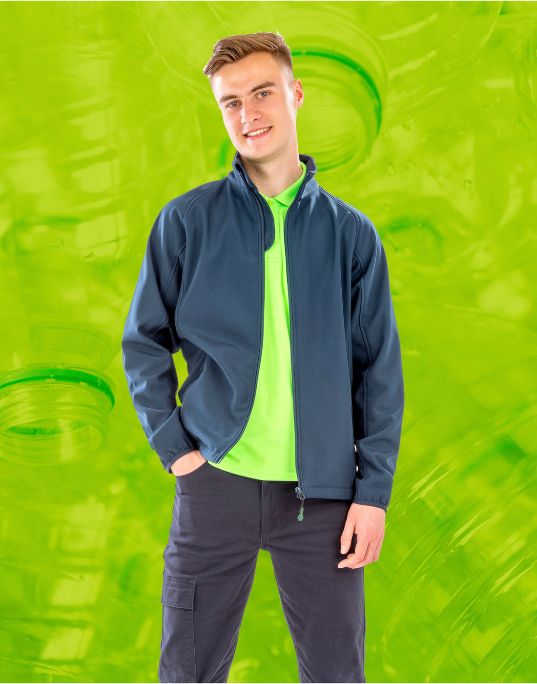 Result Genuine Recycled | Mens Recycled 2-Layer Print Softshell | Logo Free Clothing