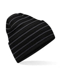 Beechfield Original Deep Cuffed Striped Beanie | Unisex | Double Knit | 4 Colours | One Size - Hat - Logo Free Clothing