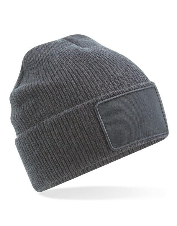 Beechfield Removable Patch Thinsulate™ Beanie | Unisex | Thermal | 4 Colours | One Size - Hat - Logo Free Clothing