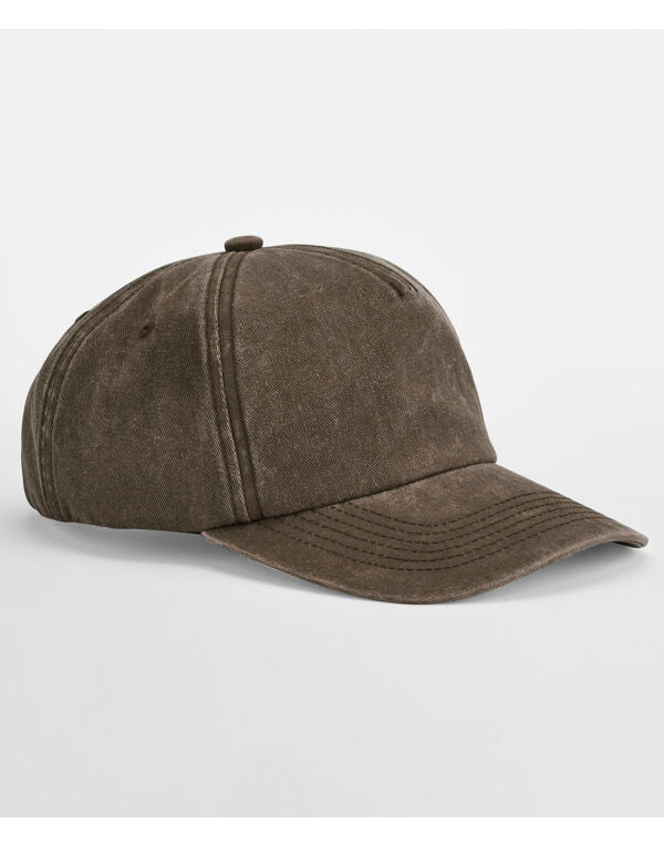 Beechfield Relaxed 5 Panel Vintage Cap | Unisex | Cotton | 5 Washed Colours | One Size - Hat - Logo Free Clothing