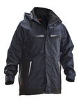 Jobman Mens Shell Jacket | Very Waterproof | Breathable | Hooded | Navy or Black | S-2XL - Winter Jacket - Logo Free Clothing