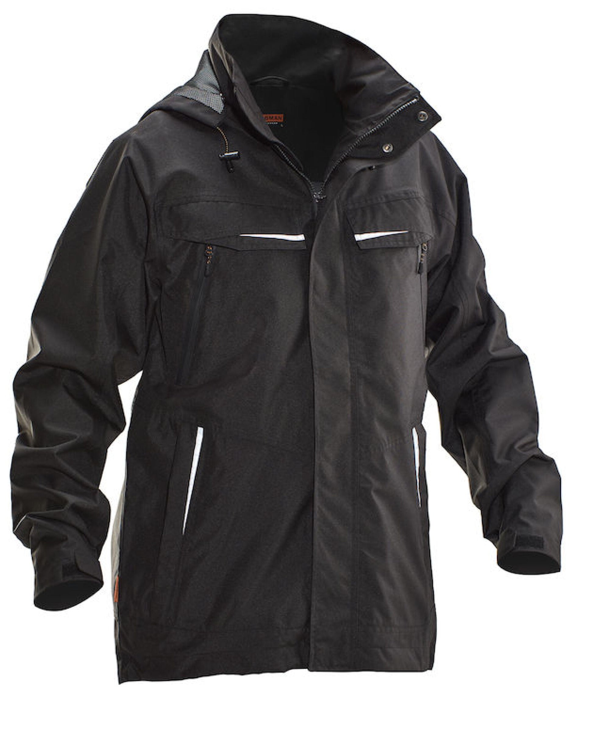 Jobman Mens Shell Jacket | Very Waterproof | Breathable | Hooded | Navy or Black | S-2XL - Winter Jacket - Logo Free Clothing