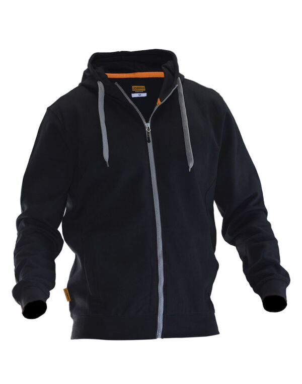 Jobman Mens Full-Zip Hoodie | Zip-Up Hooded Top | Cotton Blend | Black or Navy | S-2XL - Hoodie - Logo Free Clothing