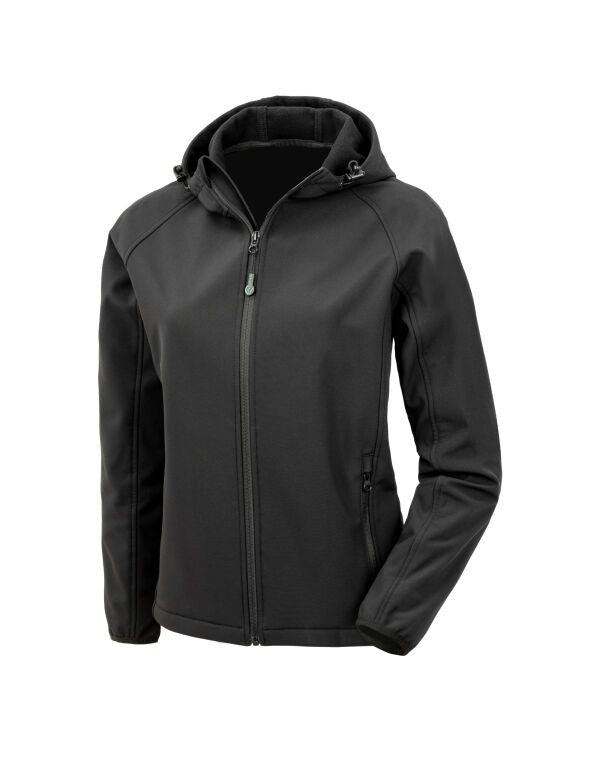 Result Genuine Recycled | Ladies Recycled Hood Softshell | Logo Free Clothing
