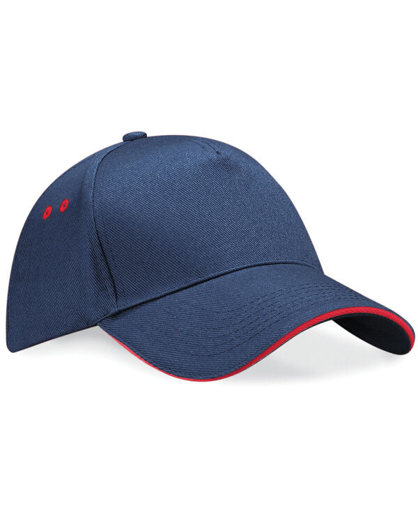 Beechfield Ultimate Sandwich Peak Cap | Unisex | Cotton Drill | 14 Colours | One Size - Hat - Logo Free Clothing