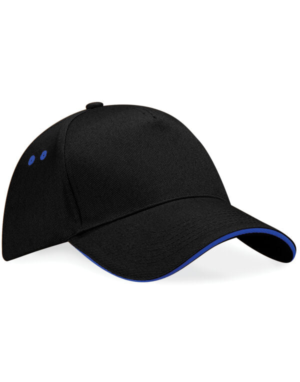 Beechfield Ultimate Sandwich Peak Cap | Unisex | Cotton Drill | 14 Colours | One Size - Hat - Logo Free Clothing