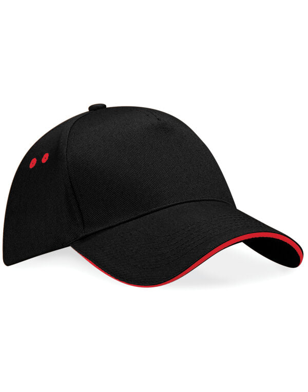 Beechfield Ultimate Sandwich Peak Cap | Unisex | Cotton Drill | 14 Colours | One Size - Hat - Logo Free Clothing