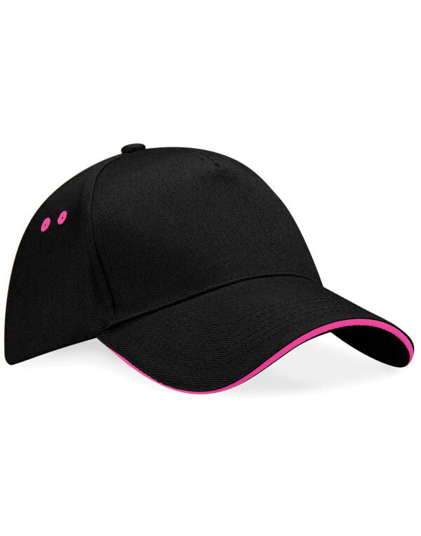 Beechfield Ultimate Sandwich Peak Cap | Unisex | Cotton Drill | 14 Colours | One Size - Hat - Logo Free Clothing
