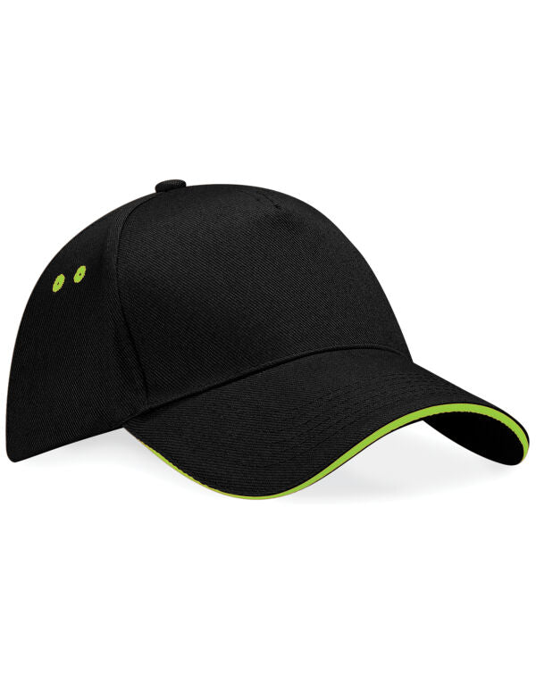 Beechfield Ultimate Sandwich Peak Cap | Unisex | Cotton Drill | 14 Colours | One Size - Hat - Logo Free Clothing