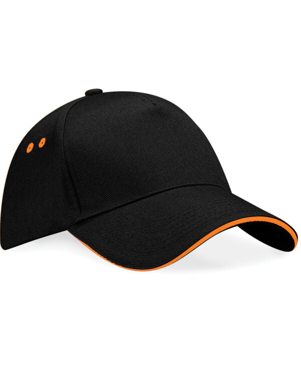 Beechfield Ultimate Sandwich Peak Cap | Unisex | Cotton Drill | 14 Colours | One Size - Hat - Logo Free Clothing