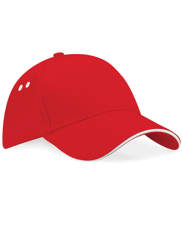 Beechfield Ultimate Sandwich Peak Cap | Unisex | Cotton Drill | 14 Colours | One Size - Hat - Logo Free Clothing