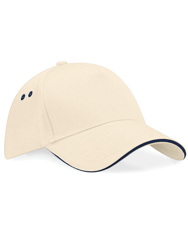 Beechfield Ultimate Sandwich Peak Cap | Unisex | Cotton Drill | 14 Colours | One Size - Hat - Logo Free Clothing